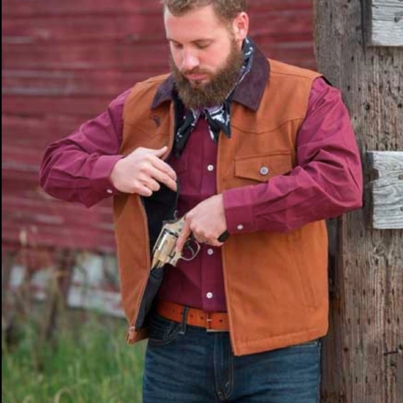 WYOMING TRADERS CODY CONCEALED CARRY CANVAS VEST - BLACK - Picture 2 of 8